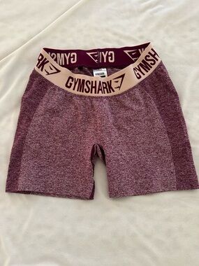 Gymshark Maroon & Beige Seamless High-Waist Workout Biker Shorts